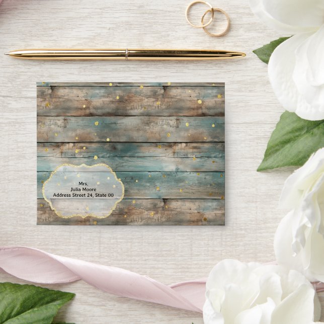 Shabby Chic Pastel Wood Envelope (Wedding)