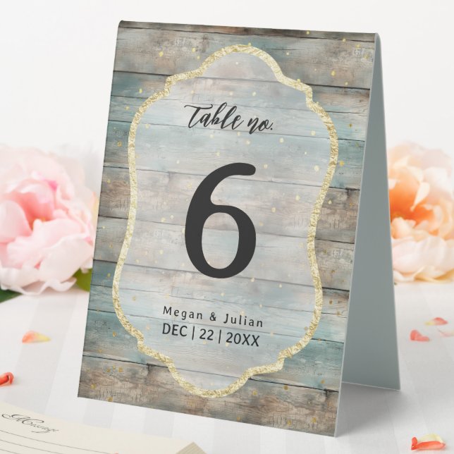 Shabby Chic Pastel Wood  Table Tent (In SItu (Wedding))