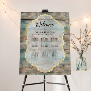 Shabby Chic Pastel Wood Wedding Seating Chart Foam Board
