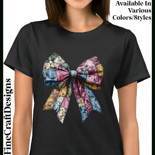 Shabby Chic Patchwork Medium Bow CY6 Mother’s Day T-Shirt