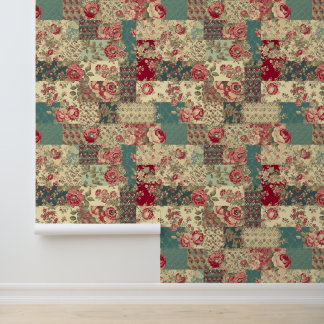Shabby Chic Patchwork Wallpaper