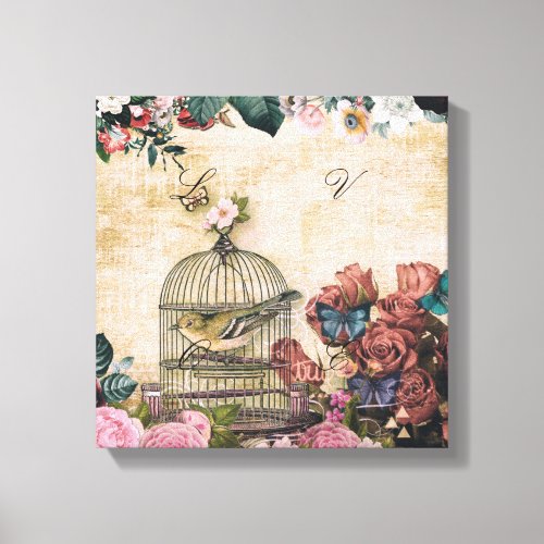 shabby chicpatternvictorianvintage collagechic canvas print