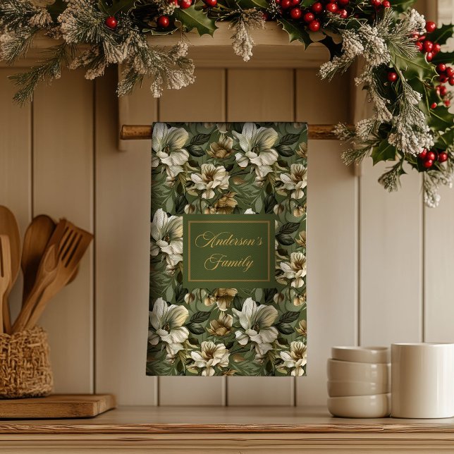 Shabby Chic Personalized Sage Green Towel Accent (Shabby Chic Personalized Sage Green Towel Accent)