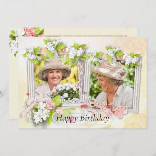 Shabby Chic Photo Birthday Card