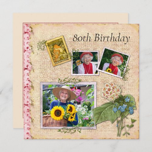 Shabby Chic Photo Birthday Party Invitation