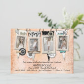 Shabby Chic Photo Graduation Party Invitation (Standing Front)
