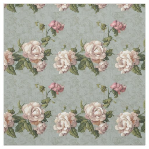 Shabby Chic Pink and White Gardenias Fabric