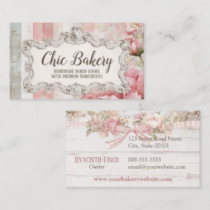 Shabby Chic Pink Bakery Cottage Vintage Business Card
