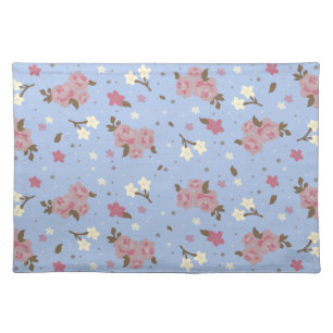 Shabby Chic Pink & Blue Floral Design Placemat