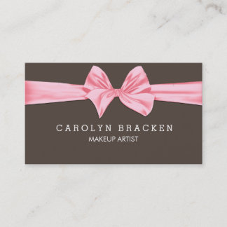 Shabby Chic Pink Bow Beige Business Card