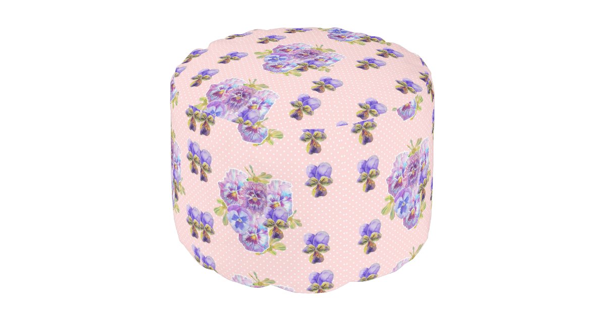 Shabby Chic Pink Dot Floral Flowers Pouffe Pouf Zazzle Com We spotted pink dresses, pink outerwear, pink tailored separates. zazzle