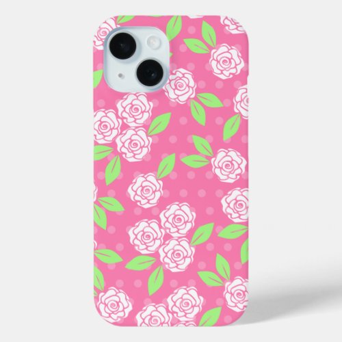 Shabby Chic Pink Floral iPhone 15 Case
