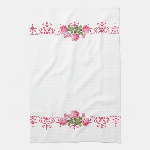 Shabby Chic Pink Floral Kitchen Towel