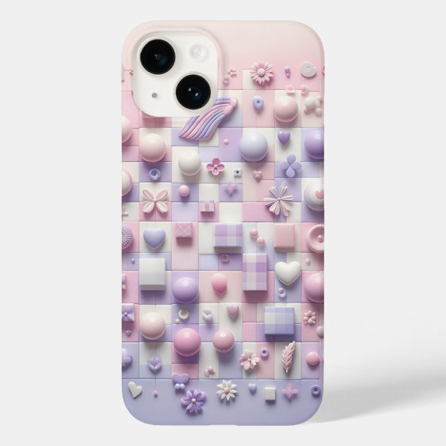 Shabby Chic Pink Floral Phone Case - Lavender Whit (Back)