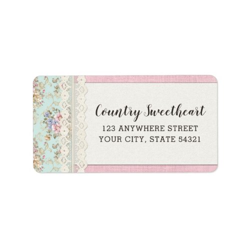 Shabby Chic Pink Floral Vintage Boutique Address Label