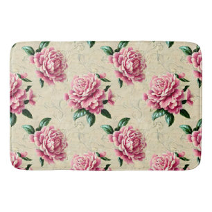 Shabby Chic Pink Gardenias Bath Mat