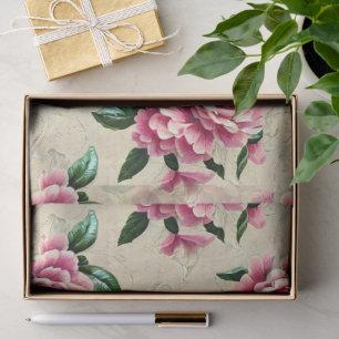 Shabby Chic Pink Gardenias Tissue Paper