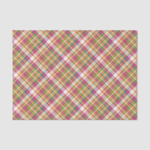 Shabby Chic Pink Orange Teal Green White Gingham Tissue Paper