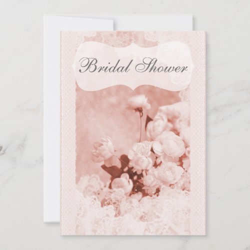 Shabby Chic Pink Peony Flowers Bridal Shower Personalized Invites