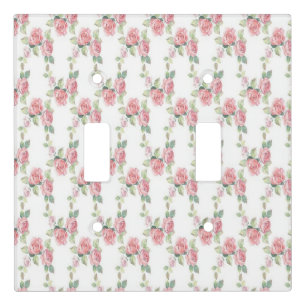 Shabby Chic Pink Rose Floral Light Switch Cover
