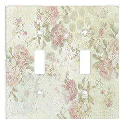 Shabby Chic Pink Rose Floral Light Switch Cover