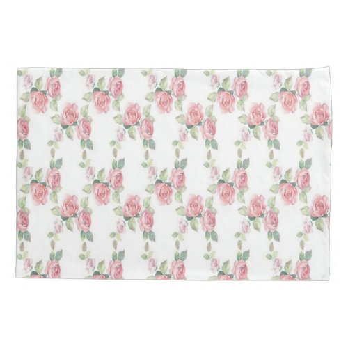 Shabby Chic Pink Rose Floral Pillow Case