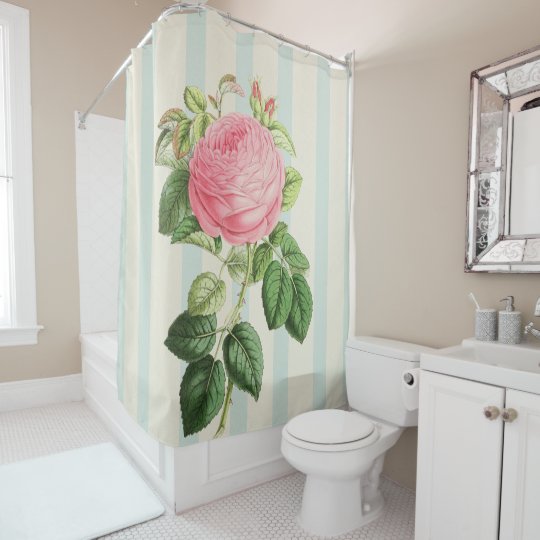 Shabby Chic, Pink Rose. Shower Curtain