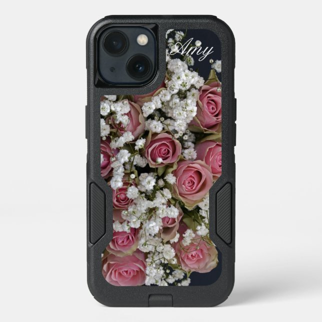 Shabby Chic Pink Roses And White Bouquet Otterbox iPhone Case (Back)