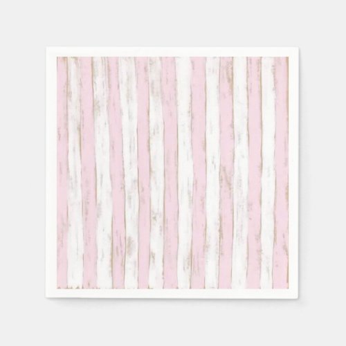 Shabby Chic Pink Stripe Napkins