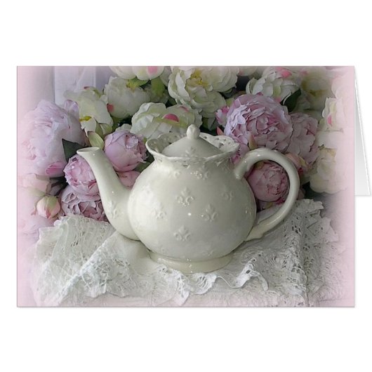 Shabby Chic Porcelain Teapot Cards (Front Horizontal)