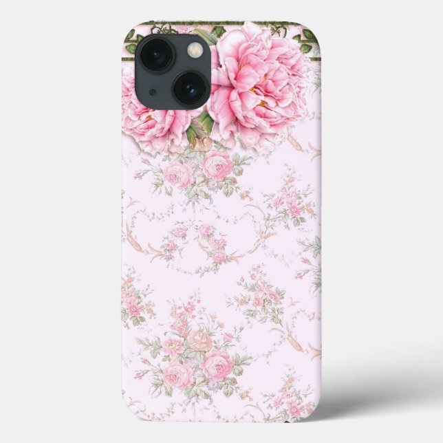 Shabby Chic Pretty Peonies Case-Mate iPhone Case (Back)