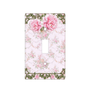 Shabby Chic Pretty Peonies Light Switch Cover