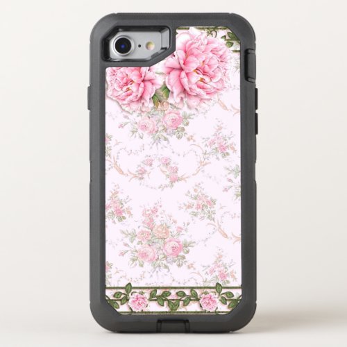 Shabby Chic Pretty Peonies OtterBox Defender iPhone SE87 Case