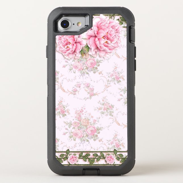 Shabby Chic Pretty Peonies Otterbox iPhone Case (Back)