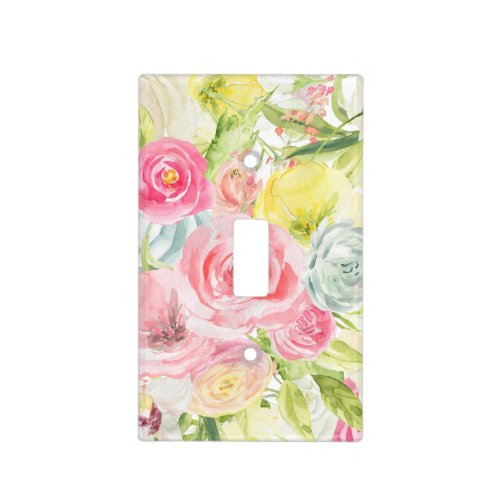 Shabby Chic Pretty Pink Roses Light Switch Cover