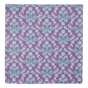Shabby Chic Purple and blue Paisley Pattern Duvet Cover