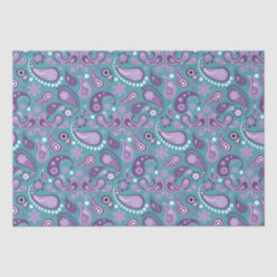 Shabby Chic Purple and blue Paisley Pattern Tissue Paper