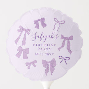 Shabby Chic Purple Bows Birthday Party Balloon