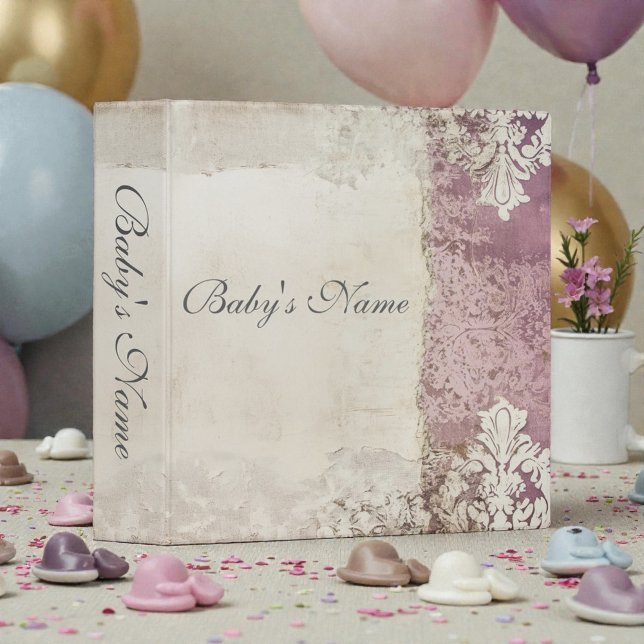 Shabby Chic Purple Floral Baby Photos 3 Ring Binder (Creator Uploaded)