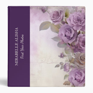 Shabby Chic Purple Lavender Baby Photo Album 3 Ring Binder
