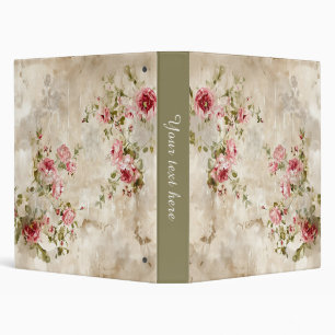 Shabby Chic Rose 3 Ring Binder