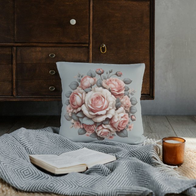 Shabby Chic Rose Delight Throw Pillow (Creator Uploaded)
