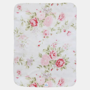 Shabby Chic Rose Floral Baby Blanket