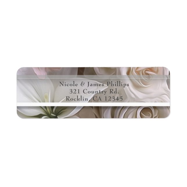 Shabby Chic Rose Floral Bridal Shower Invitation Label (Front)