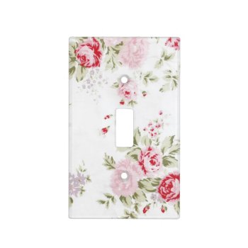 Shabby Chic Rose Floral Light Switch Cover by KraftyKays at Zazzle