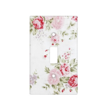 Shabby Chic Rose Floral Light Switch Cover