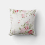 Shabby Chic Rose Floral Throw Pillow at Zazzle