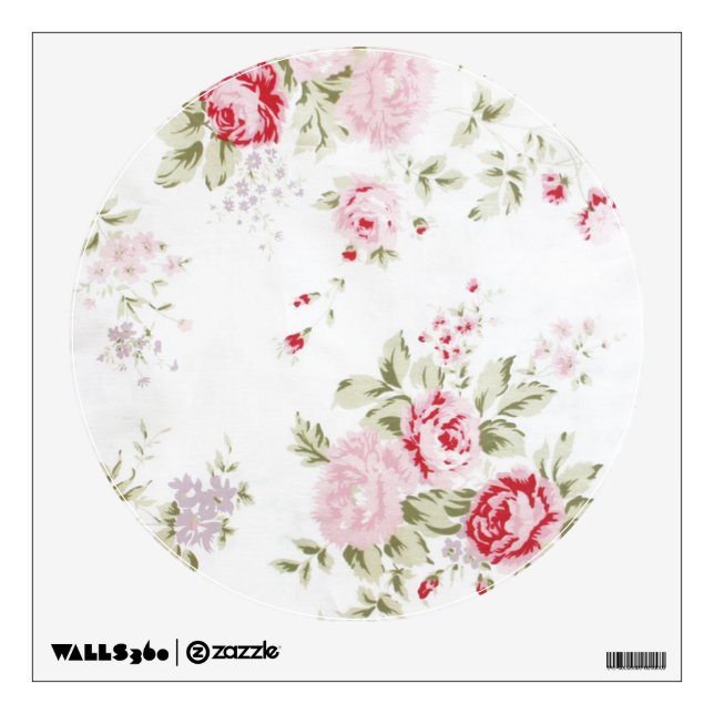 Shabby Chic Rose Floral Wall Decal (Front)