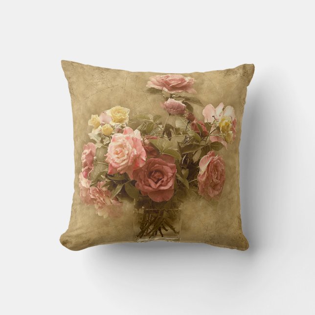 Shabby Chic Rose Pillow (Front)