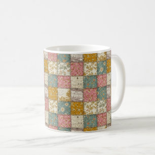 Shabby Chic Rose Quilt Pattern Coffee Mug